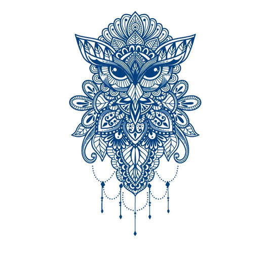 Owl Semi-Permanent Jagua Tattoo