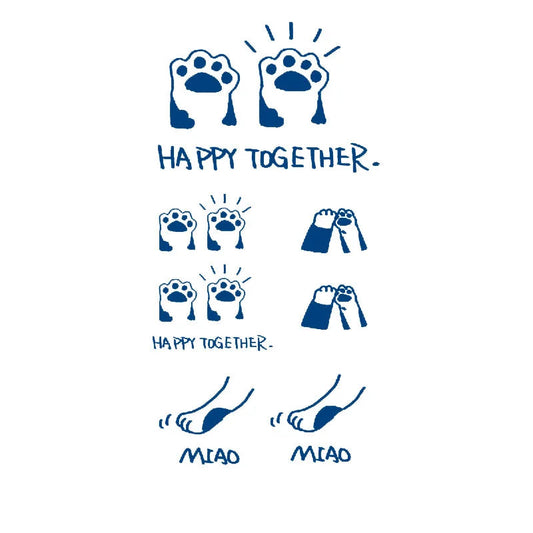 Cat Paw Matching Couple Tattoo Designs Semi-Permanent Jagua Tattoos