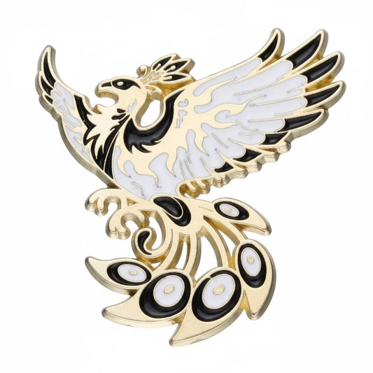 Decorative emblem with an eagle design on a white background