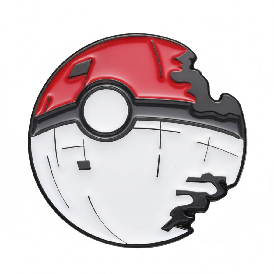 pokeball pokemon enamel pin on a white background