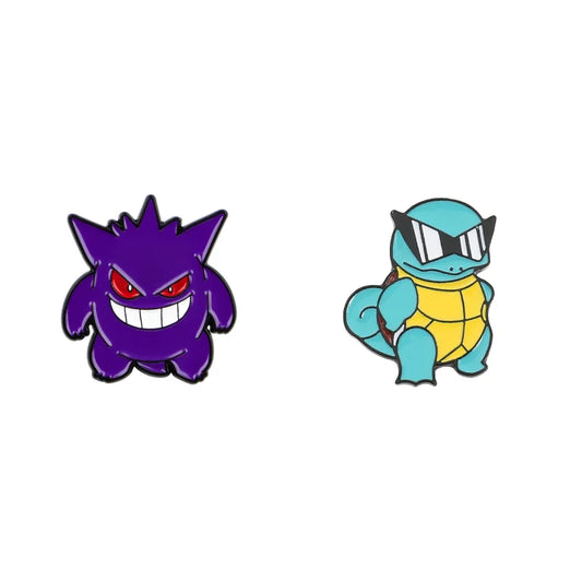 pokemon gengar and squirtle enamel pins for jackets and bags