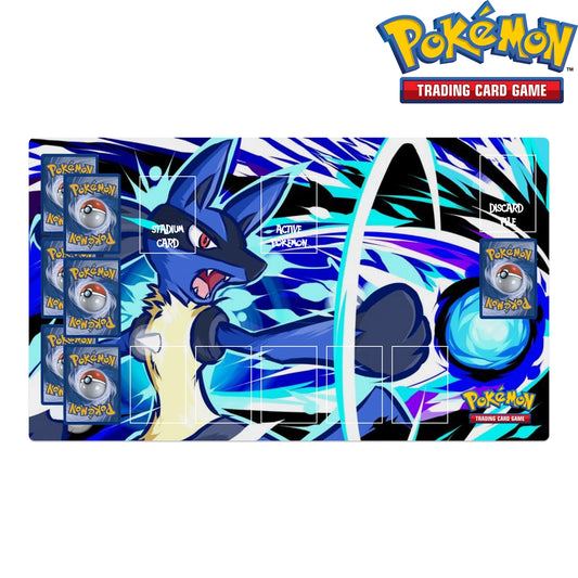 Pokémon trading card game packaging with a blue and black character design.