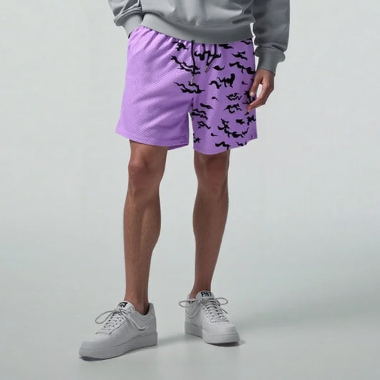 Purple Sasuke Curse Mark Breathable Mesh Shorts