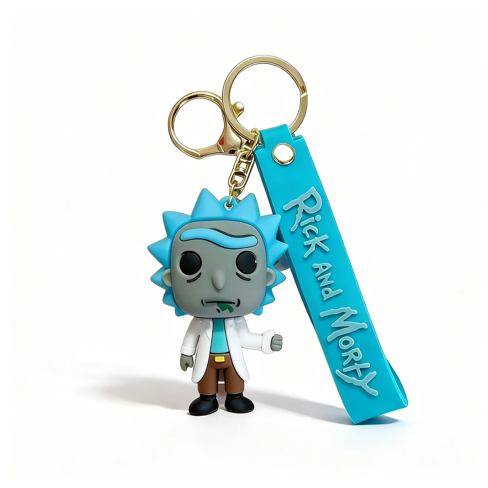 Keychain with a character from 'Rick and Morty' on a white background