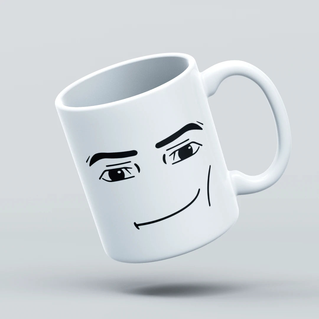 roblox man face meme mug design