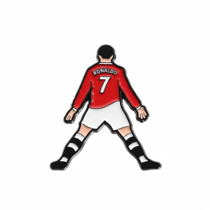 ronaldo enamel pin design on a white background