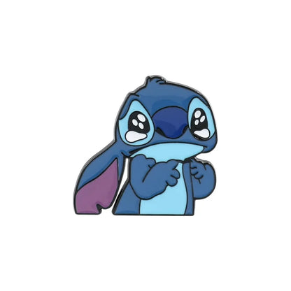 Cartoon character with a blue and purple color scheme on a white background