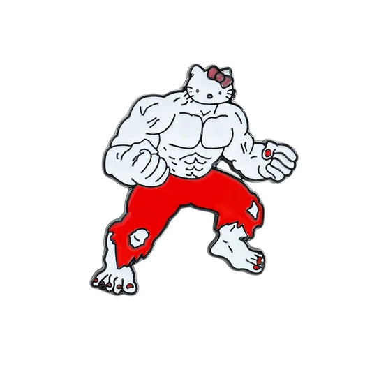Muscular character with red pants and white body on a white background