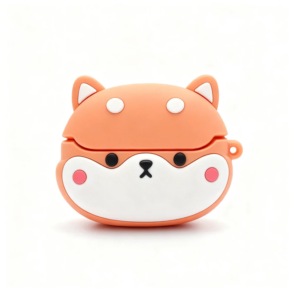 Cute animal-shaped orange case on a white background