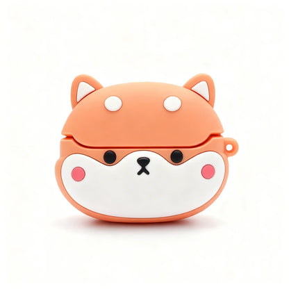 Cute animal-shaped orange case on a white background