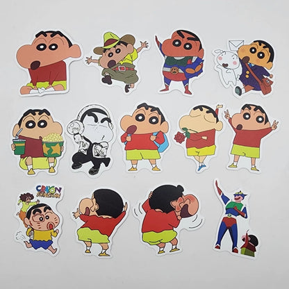 Set of cartoon character stickers on a white background