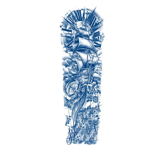 Sailing Ship Large Arm Sleeve Jagua Tattoo