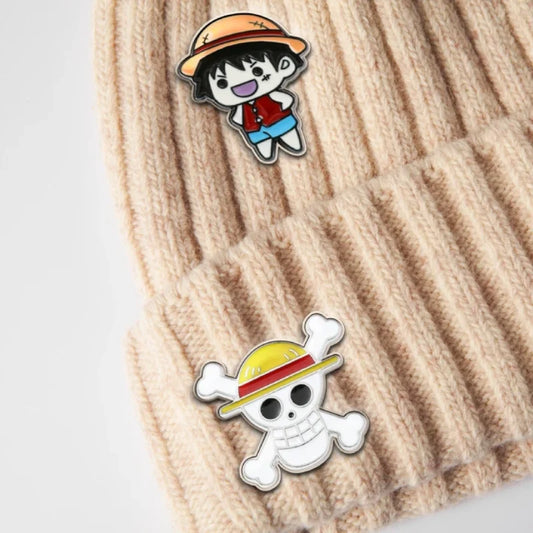 one piece straw hat enamel pins