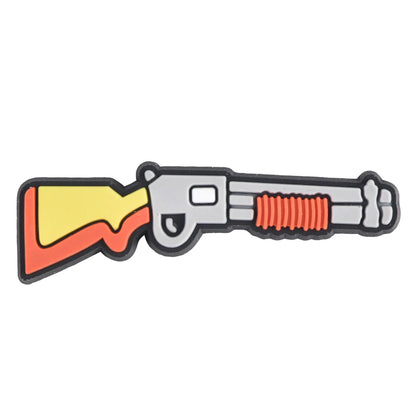 Colorful toy gun on a white background