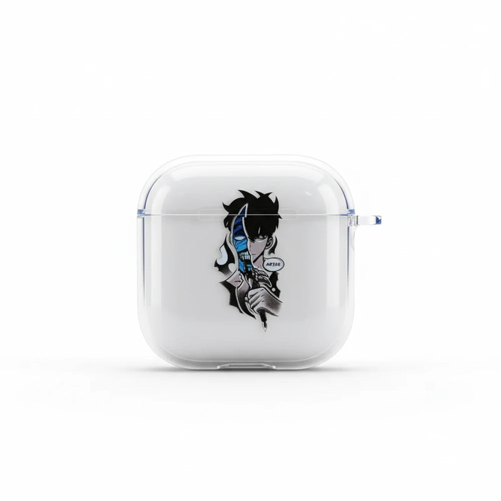 Clear case with a graphic design on a white background