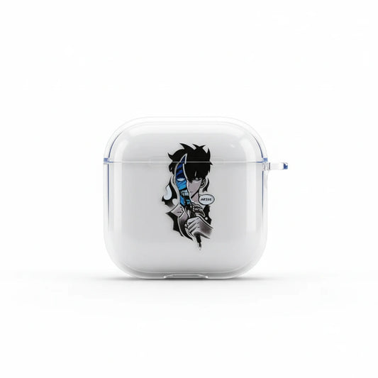 Clear case with a graphic design on a white background
