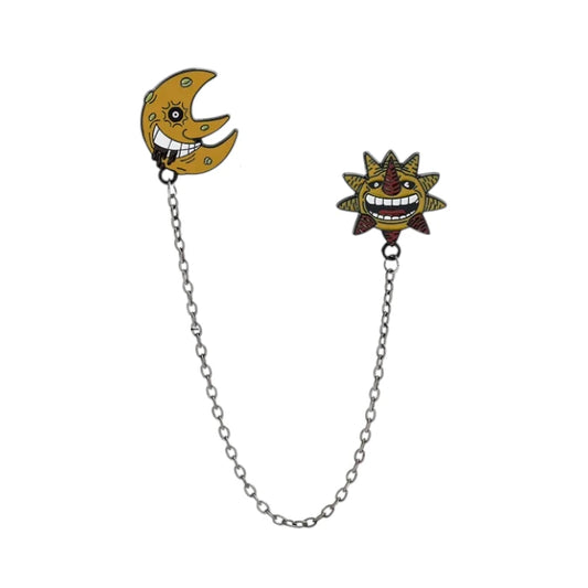 sun and moon chain on a white background