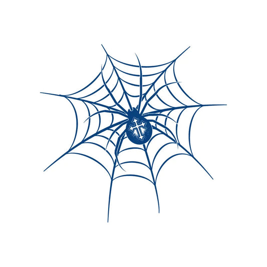 Spider Web with Cross Semi-Permanent Jagua Tattoo