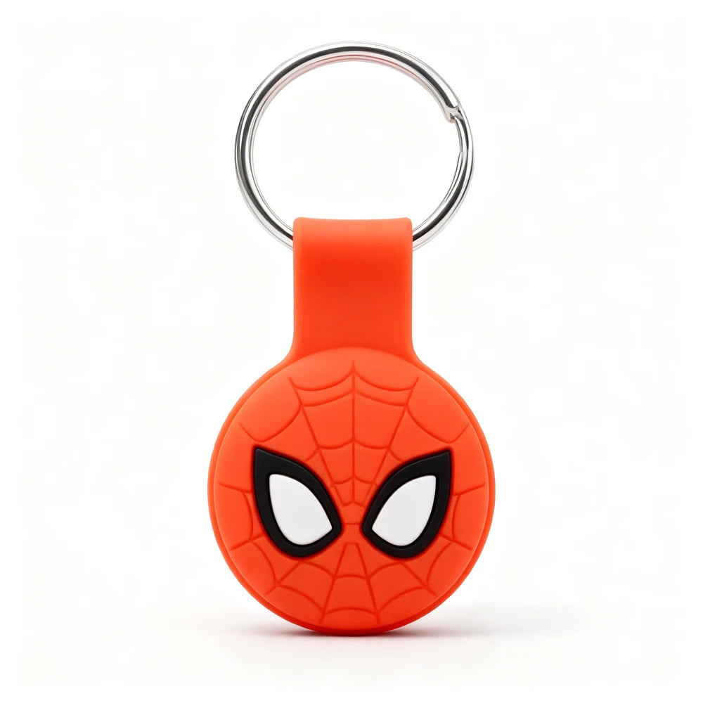 spiderman keychain on a white background