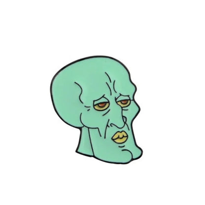 squidward giga chad enamel pins