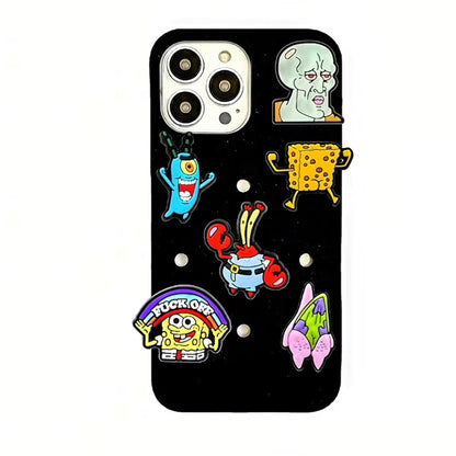 Pin Case for Iphone with Spongebob Croc Charms | Jibbitz