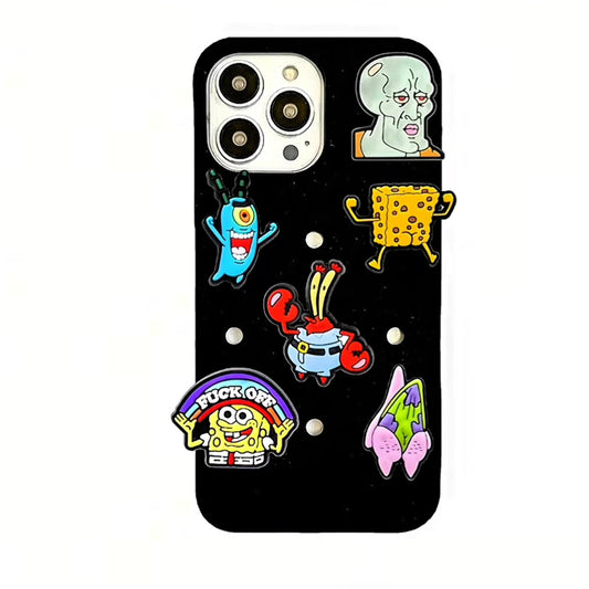 Pin Case for Iphone with Spongebob Croc Charms | Jibbitz
