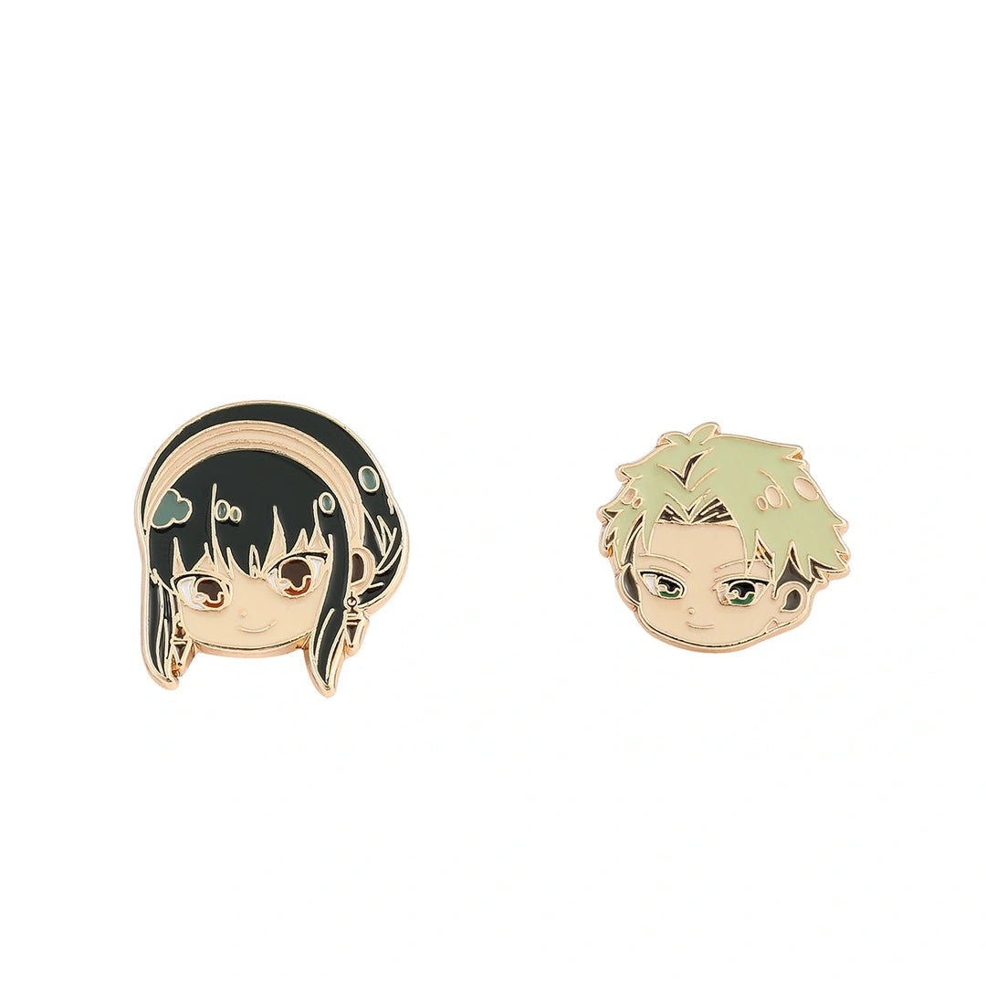 spy x family enamel pins featuring characters Yor and Loid by Inkbee Store in Lebanon