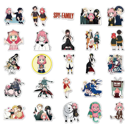 Collection of animated character stickers on a white background