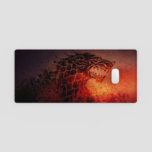 Phone case with a design of a snowman and tree on a red and black background