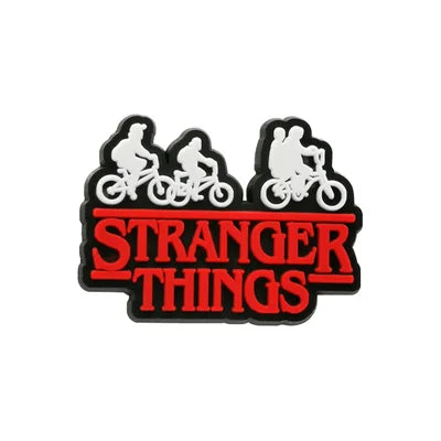 Biking Stranger Things Logo Croc Pin