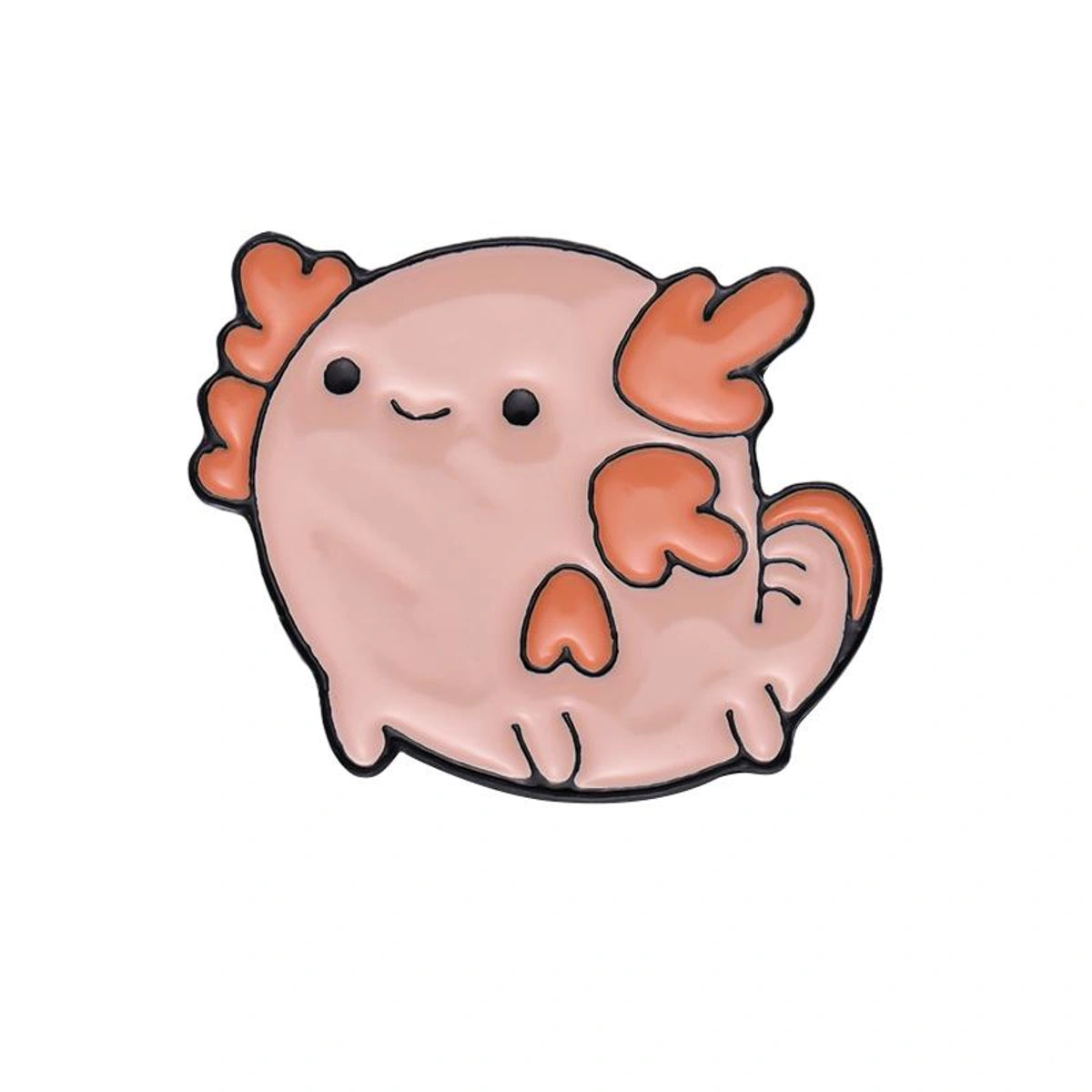 Cartoon axolotl character on a white background