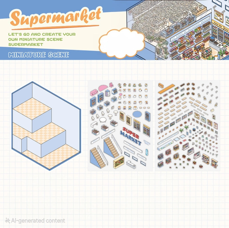 supermarket diy pet sticker set