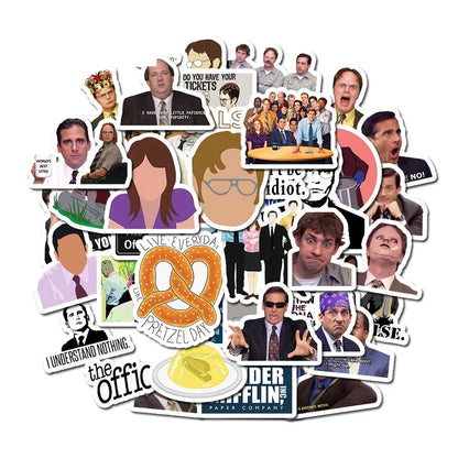 Collection of 'The Office' themed stickers featuring various characters and elements.