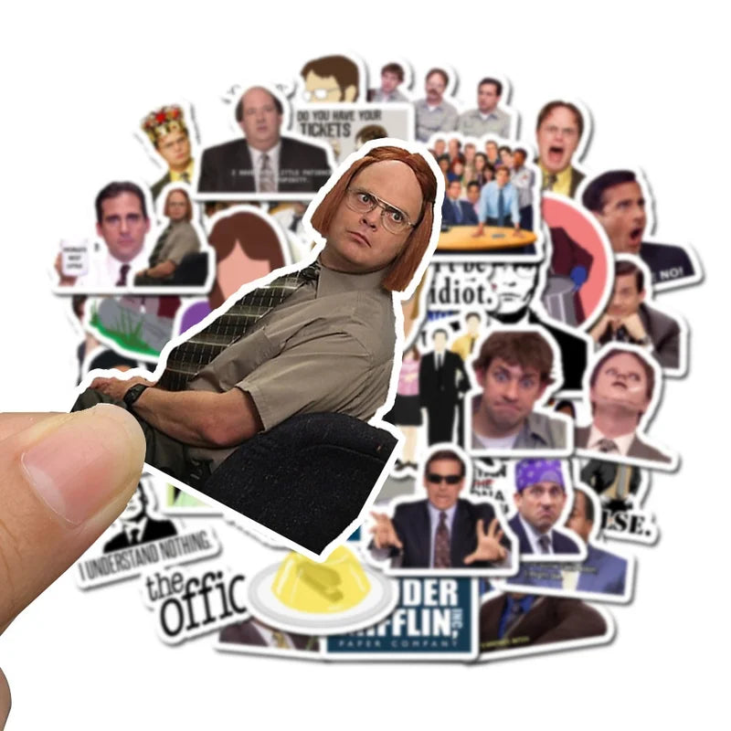 Collection of 'The Office' themed stickers featuring various characters and scenes.