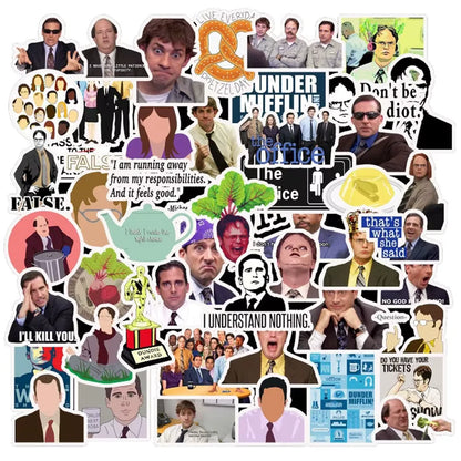 Collage of various stickers featuring characters and scenes from a popular TV show.