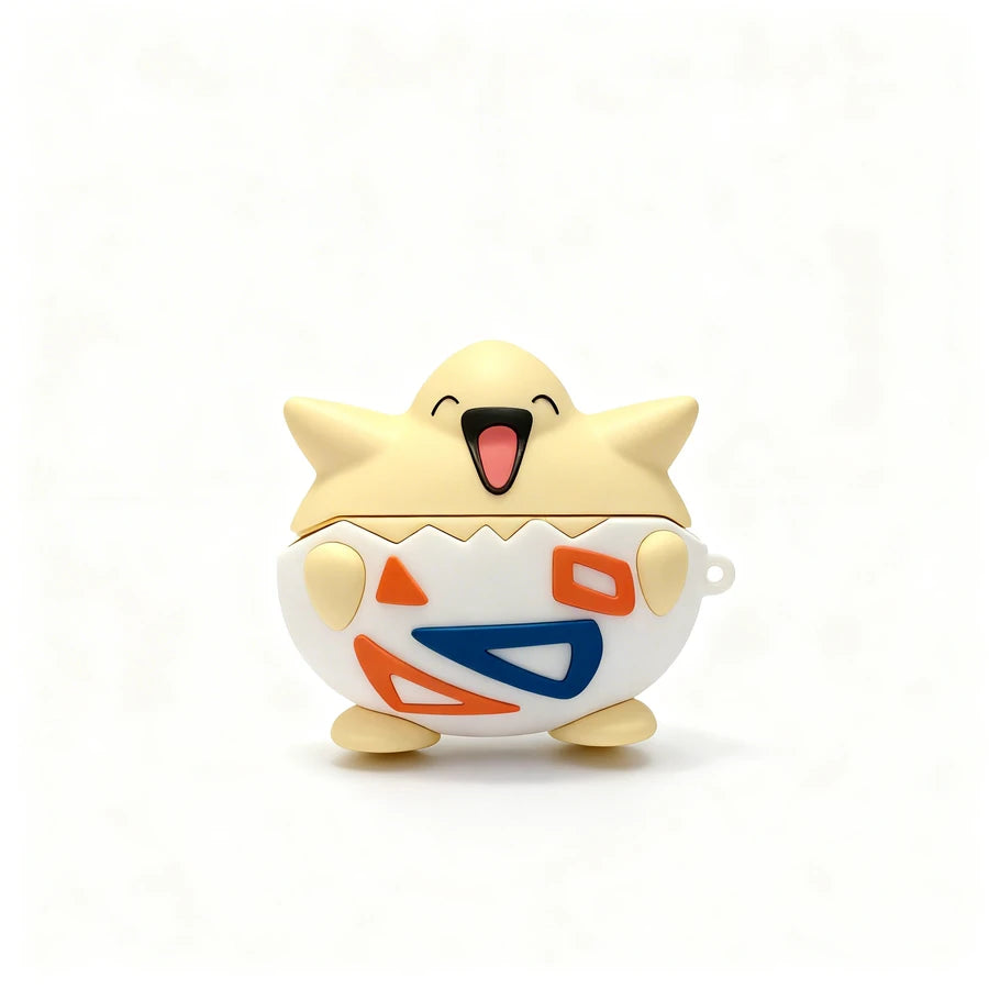 Cartoonish character in a shell with colorful design on a white background