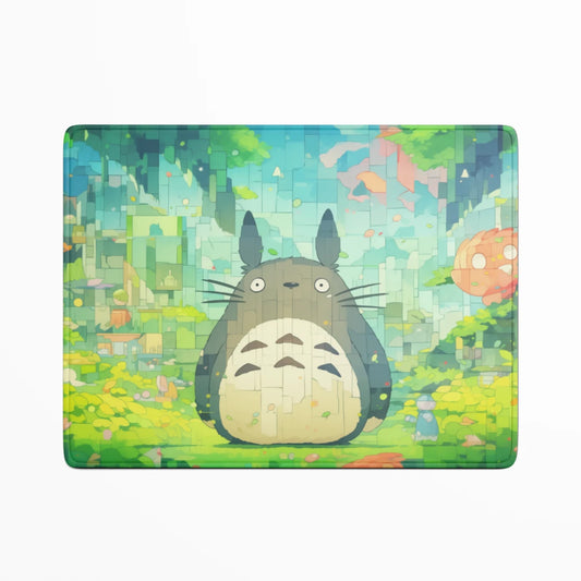 Puzzle with Totoro character in a colorful forest design