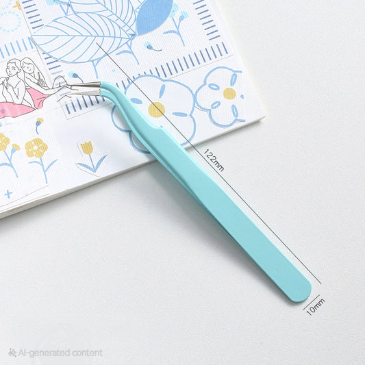 crooked precision tweezers color cyan