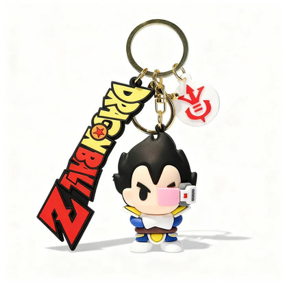 Keychain with character and Dragon Ball Z logo on a white background