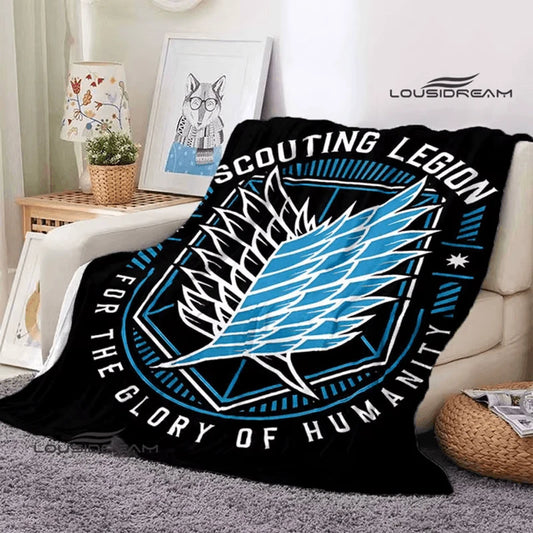 Cotton Large Blanket Attack on Titan Scouting Legion Survey Corps Logo Size 1.5m by 2m