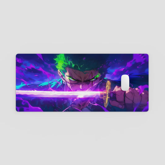 Mouse pad with anime character design on a light gray background